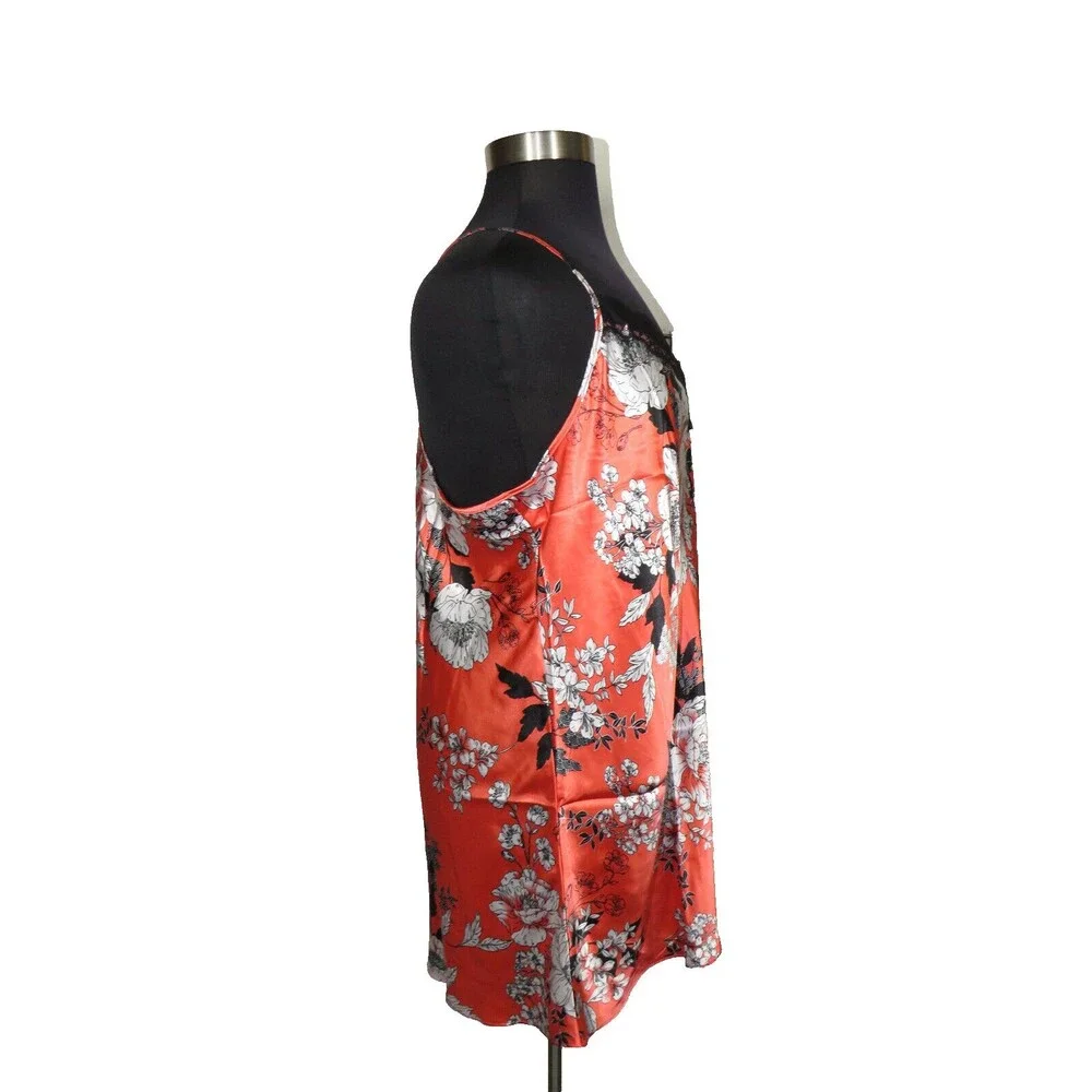 Secret Treasures Floral Satin Chemise & Black Kimono Style Robe, Plus Size 3X - Picture 6 of 11